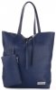 GEANȚĂ DIN PIELE shopper bag Vittoria Gotti bleumarin V775